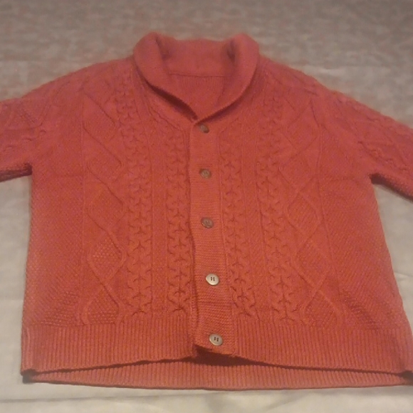 Men's Maroon Cable Knit Cardigan XL - Picture 5 of 8